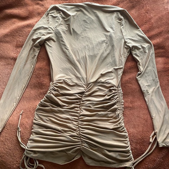 Nude Ruched Short Playsuit - Picture 2 of 5